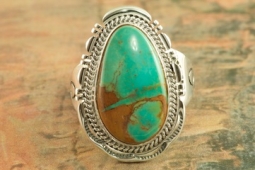 Genuine Manassa Turquoise  Sterling Silver Ring